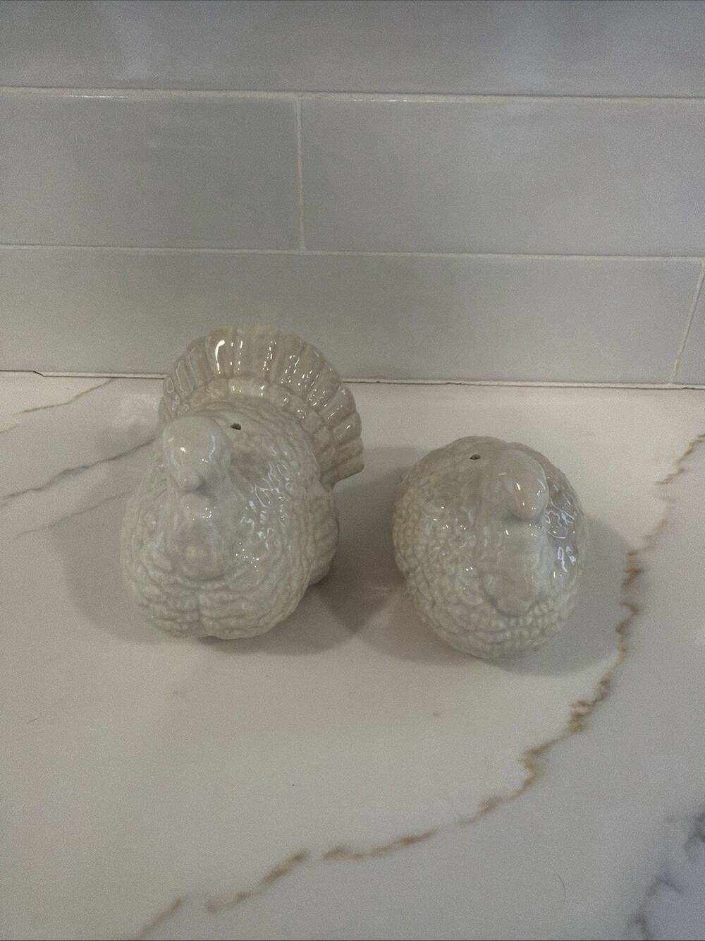 Williams Sonoma Woodland Turkey Salt Pepper Shakers Fall Thanksgiving Decor New